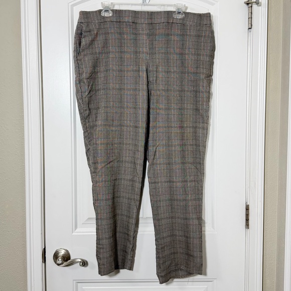 Hilary Radley Pants - Hilary Radley Gray Plaid Dress Pants